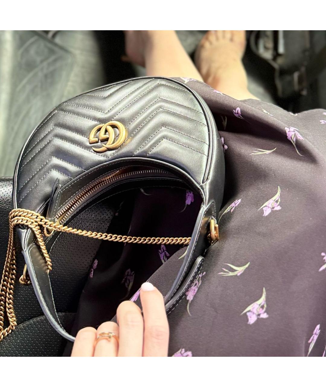 GUCCI Черная кожаная сумка с короткими ручками, фото 5