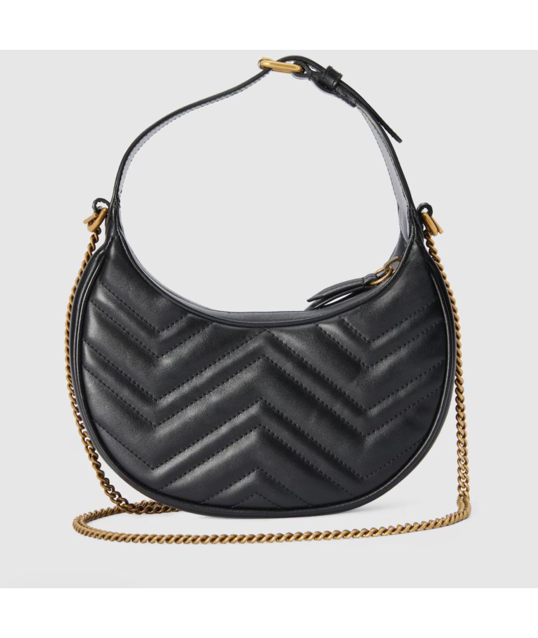 GUCCI Черная кожаная сумка с короткими ручками, фото 3