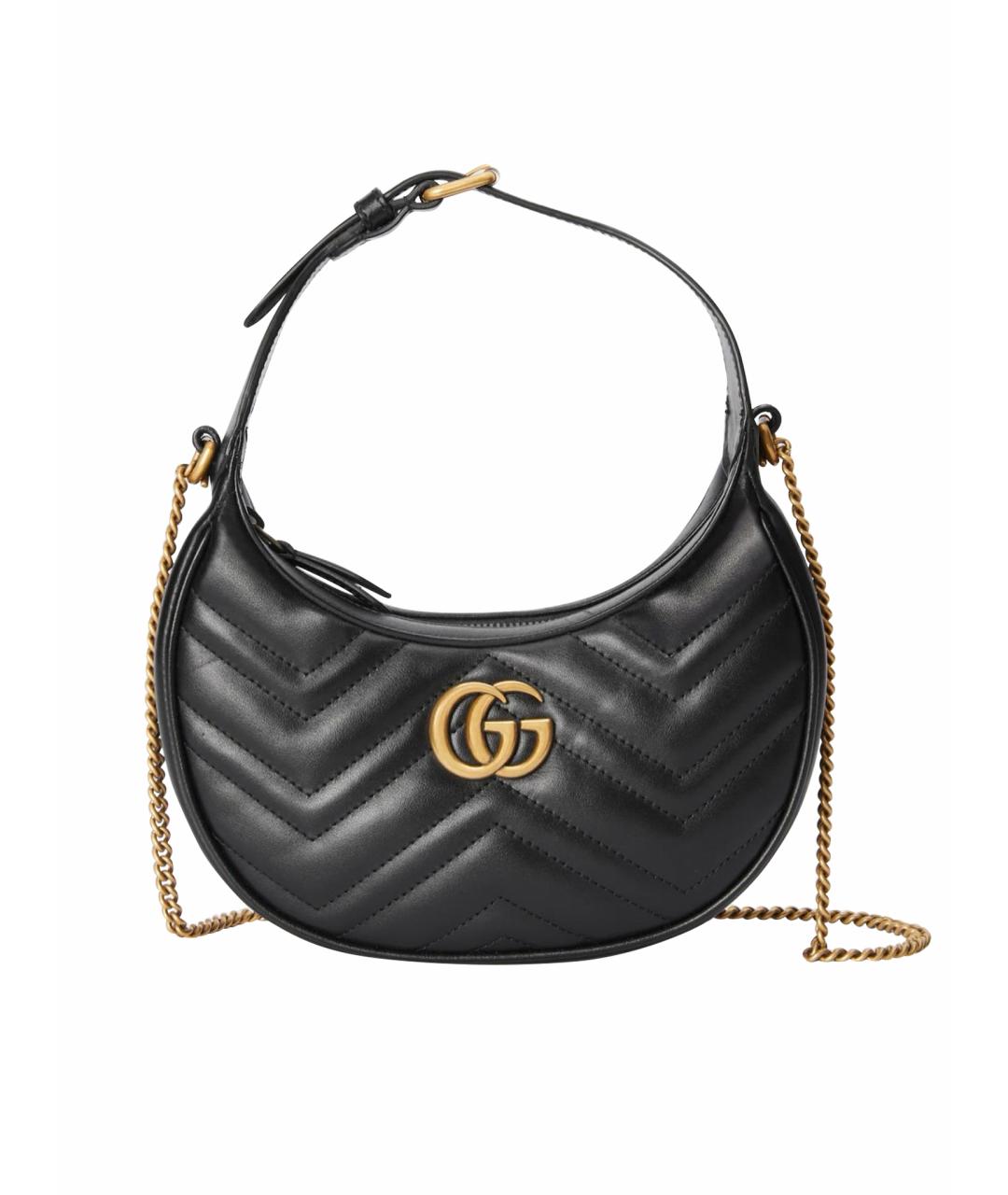 GUCCI Черная кожаная сумка с короткими ручками, фото 1