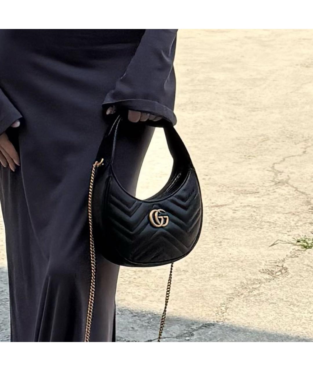GUCCI Черная кожаная сумка с короткими ручками, фото 6
