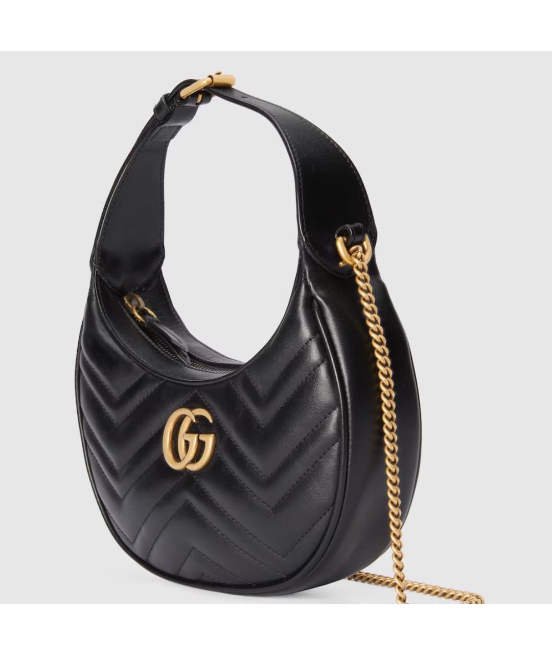 GUCCI Черная кожаная сумка с короткими ручками, фото 2
