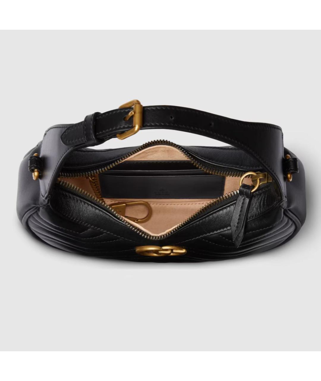 GUCCI Черная кожаная сумка с короткими ручками, фото 4