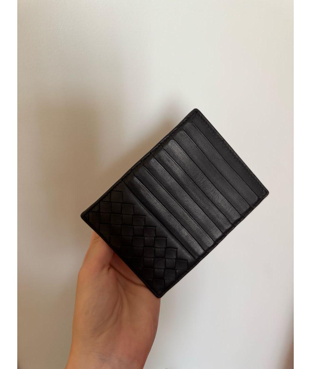 BOTTEGA VENETA Черный кожаный кардхолдер, фото 6