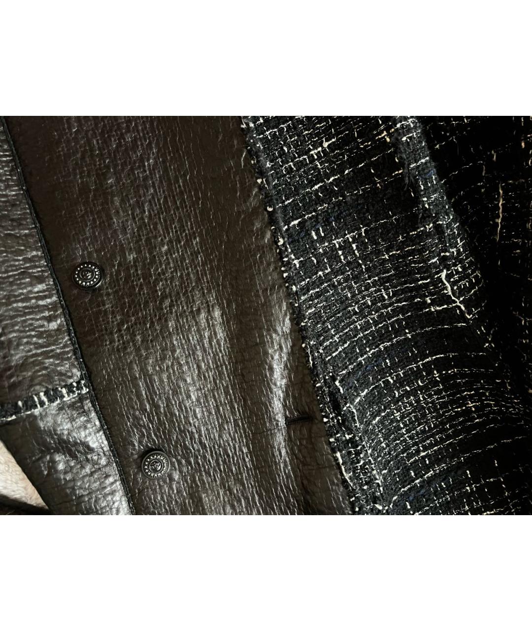 CHANEL Черный кожаный жакет/пиджак, фото 5