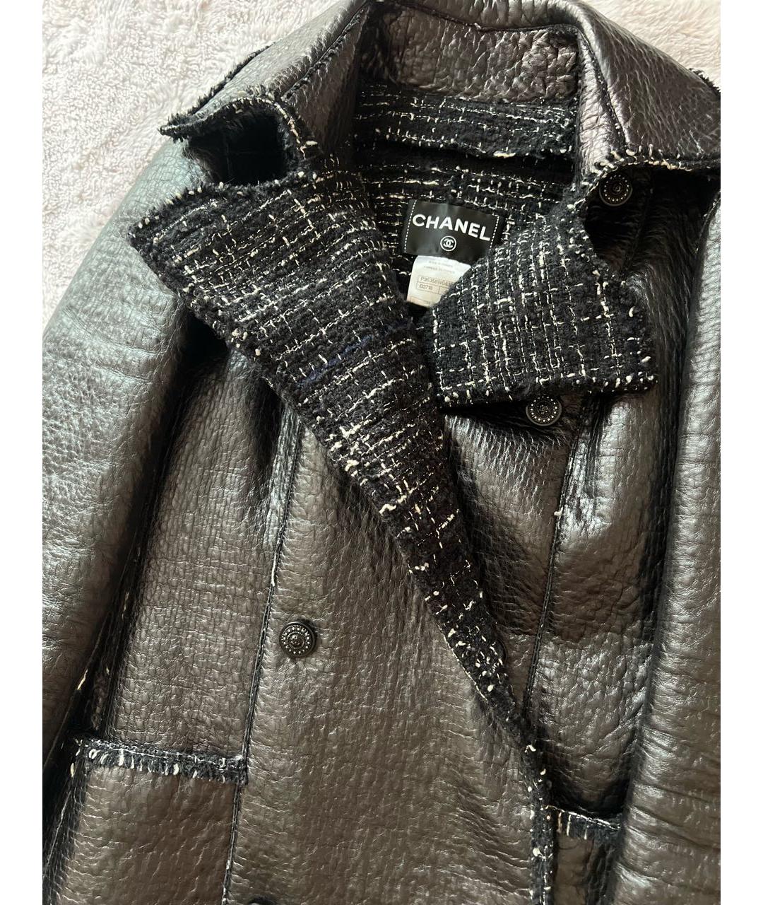 CHANEL Черный кожаный жакет/пиджак, фото 6