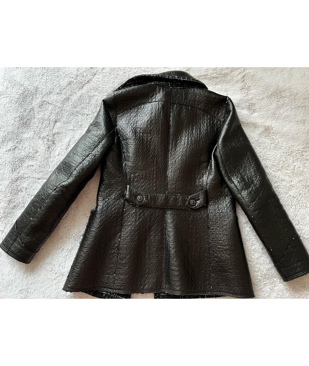 CHANEL Черный кожаный жакет/пиджак, фото 2