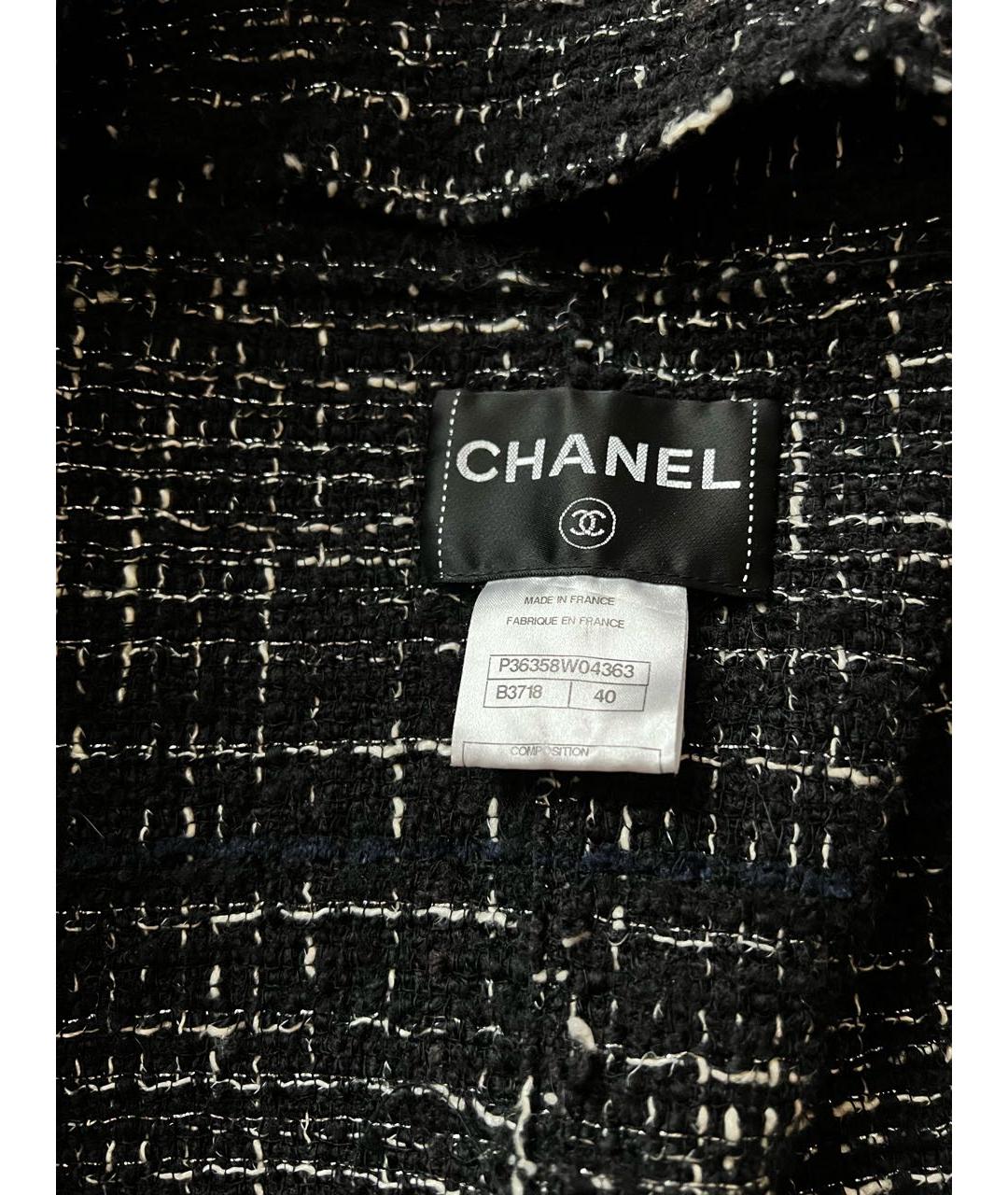 CHANEL Черный кожаный жакет/пиджак, фото 4