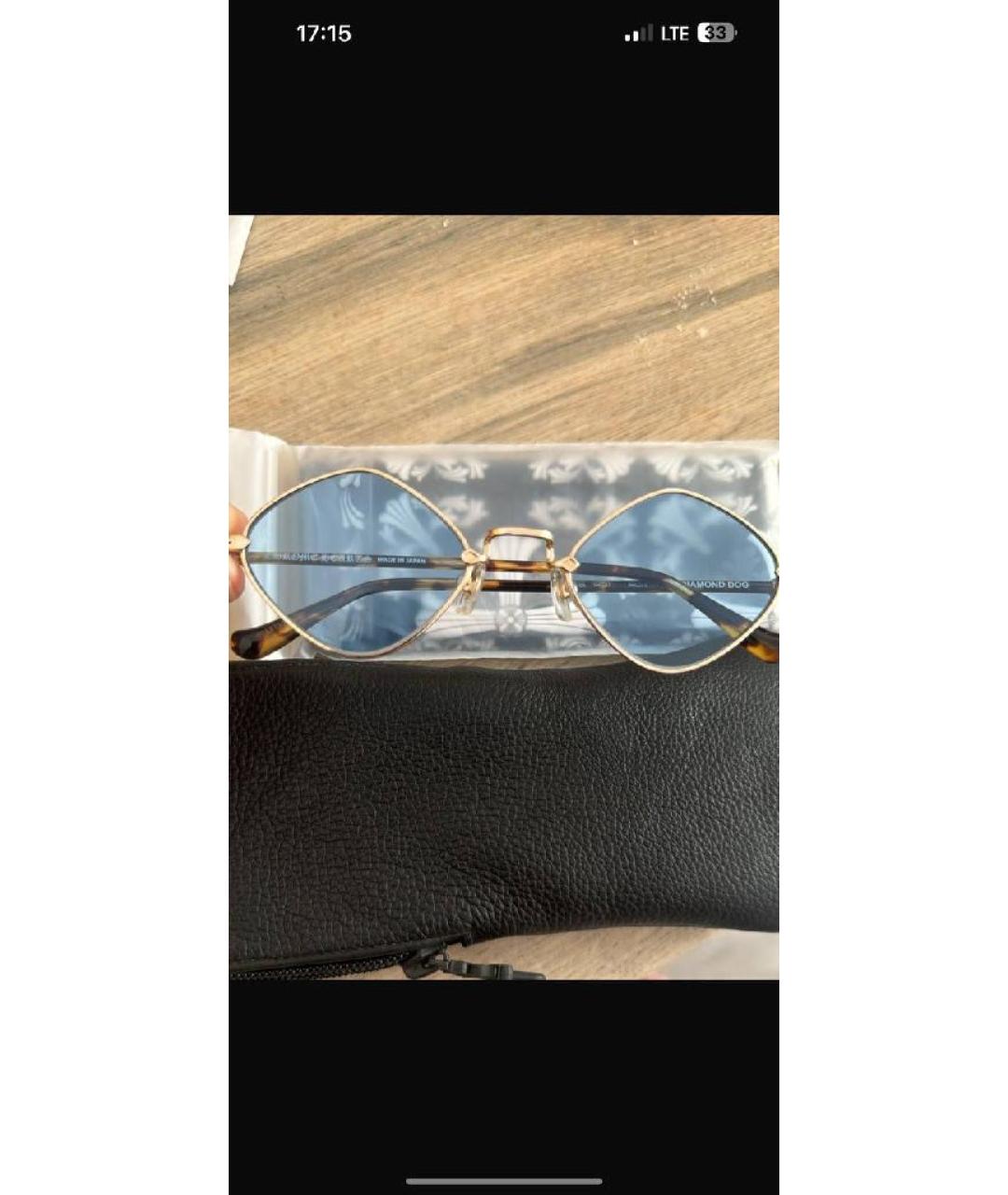 CHROME HEARTS Голубые металлические солнцезащитные очки, фото 3