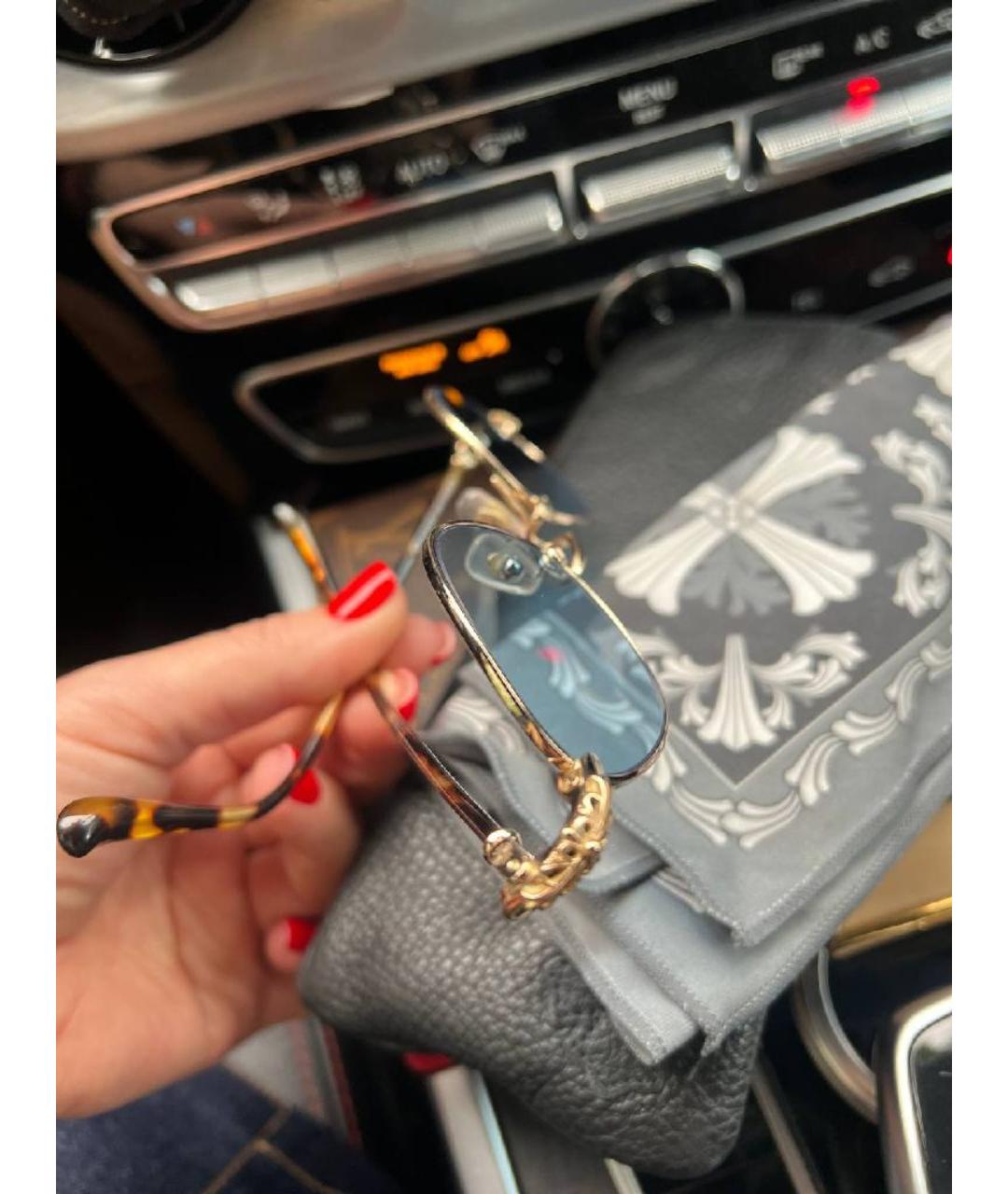 CHROME HEARTS Голубые металлические солнцезащитные очки, фото 5