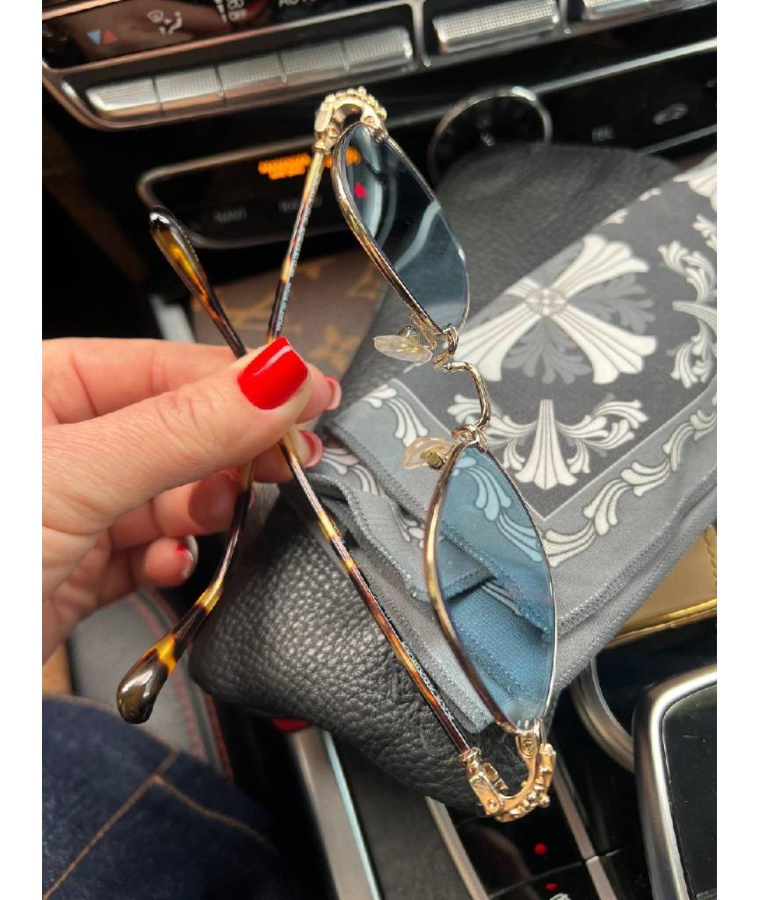 CHROME HEARTS Голубые металлические солнцезащитные очки, фото 4