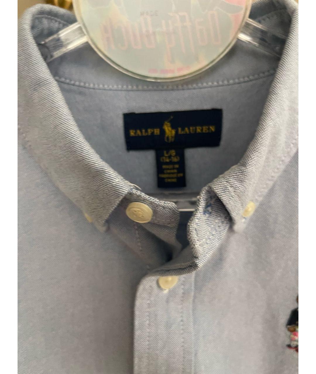 POLO RALPH LAUREN Голубая хлопковая детская рубашка, фото 3