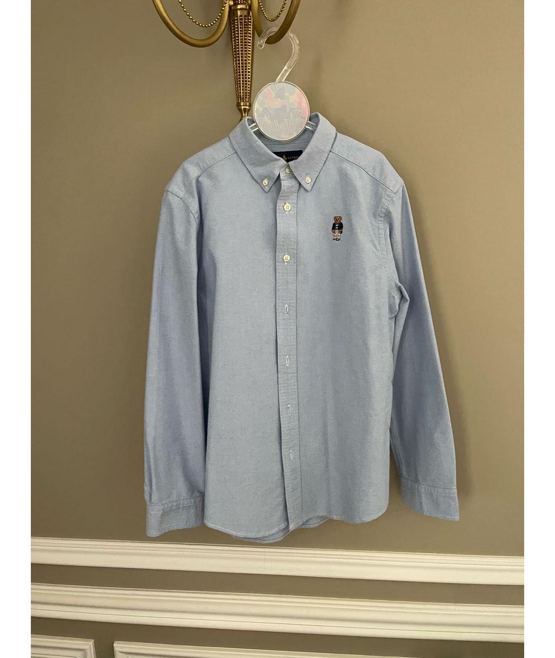 POLO RALPH LAUREN Голубая хлопковая детская рубашка, фото 5