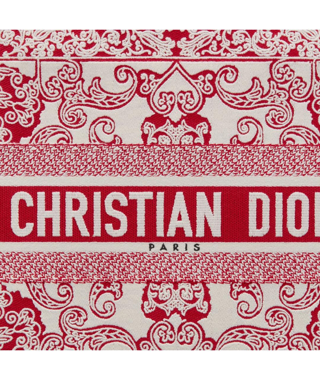 CHRISTIAN DIOR Красная хлопковая сумка через плечо, фото 5