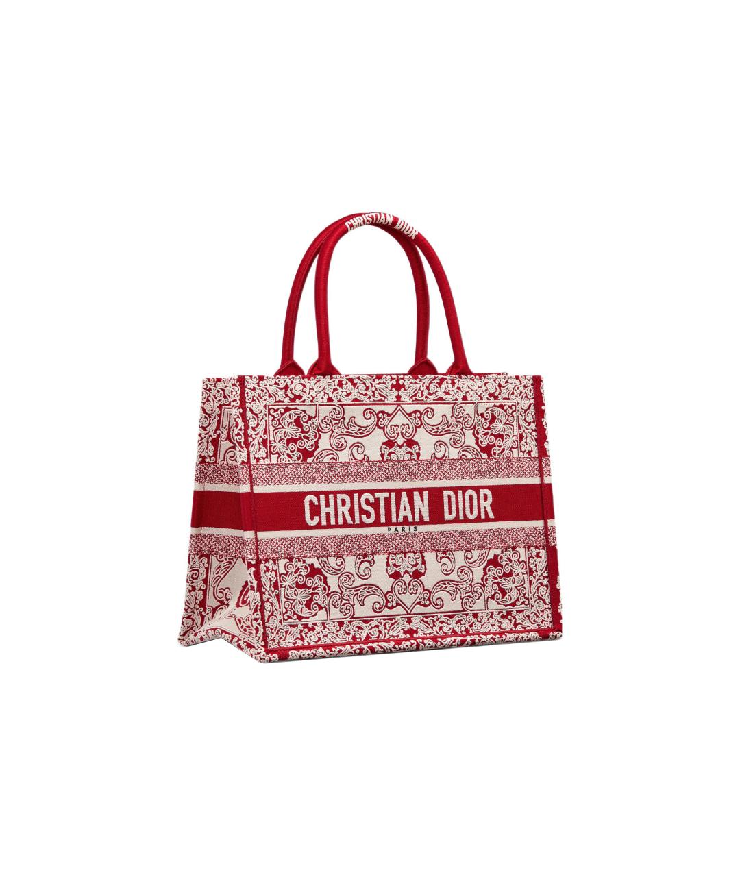 CHRISTIAN DIOR Красная хлопковая сумка через плечо, фото 3