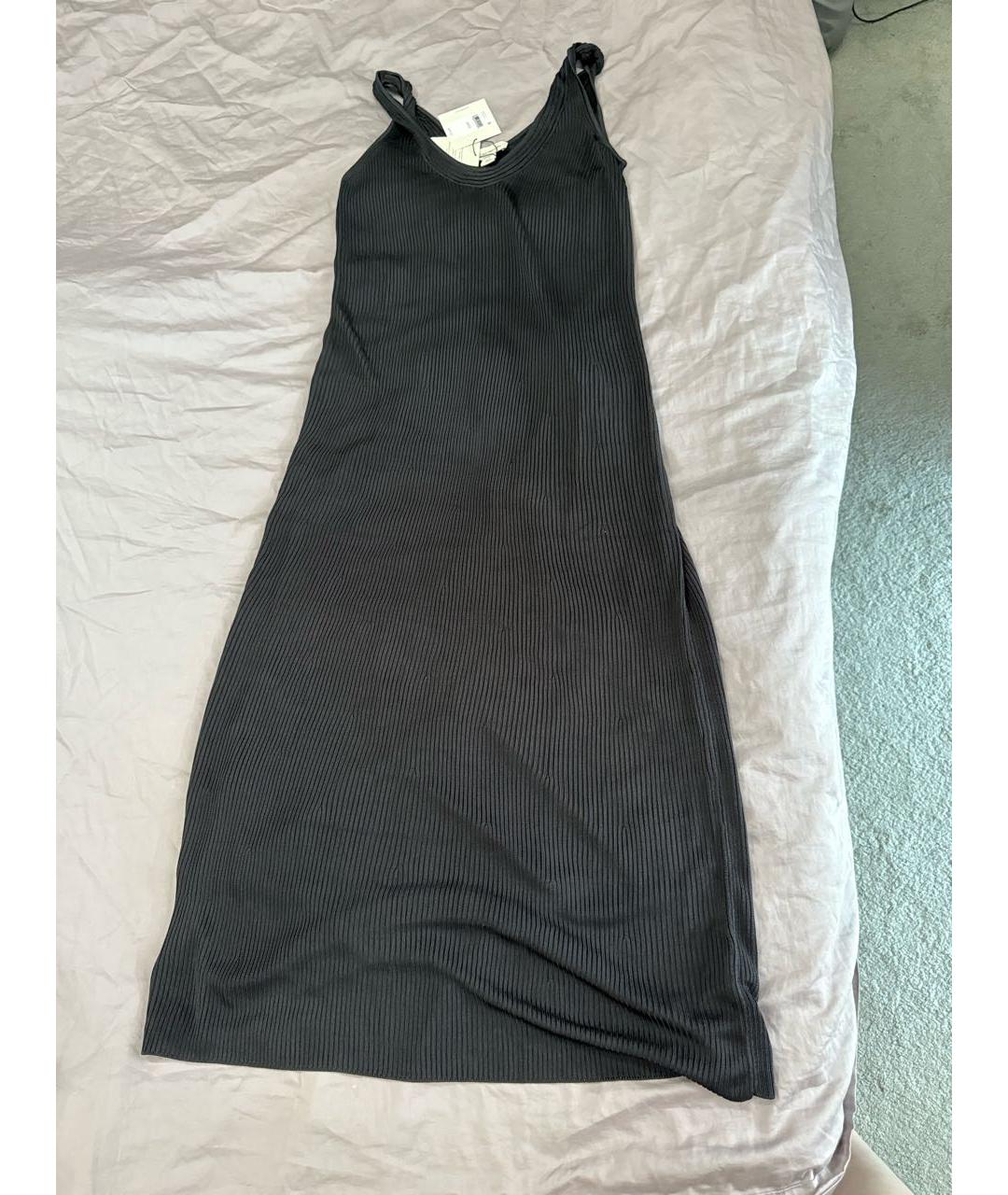 CALVIN KLEIN Черное вискозное повседневное платье, фото 2