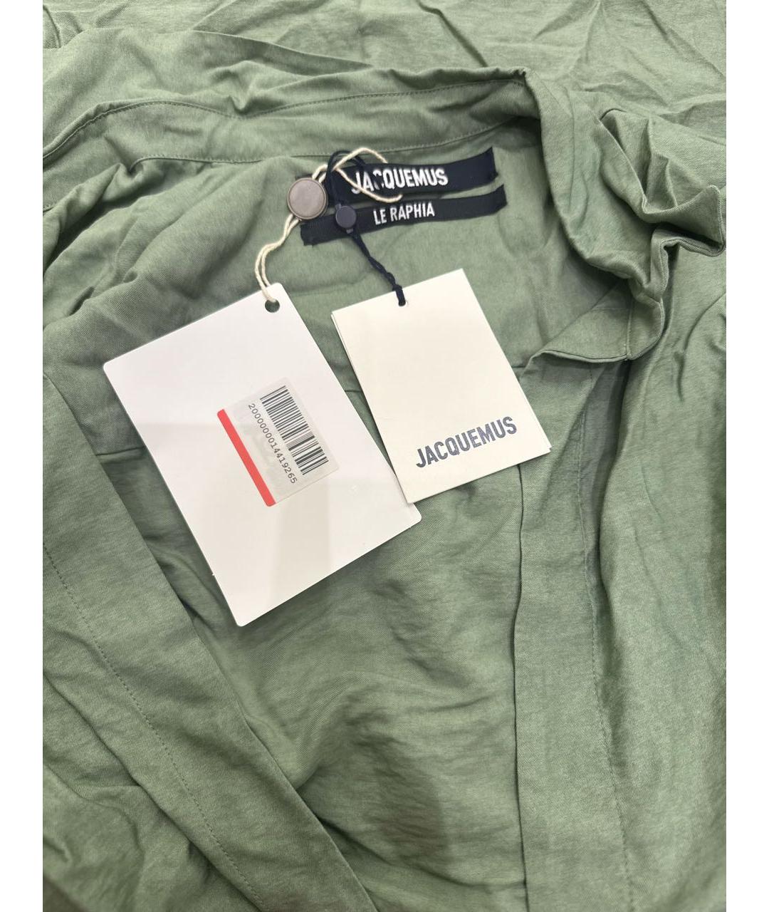 JACQUEMUS Зеленые хлопковое повседневное платье, фото 3