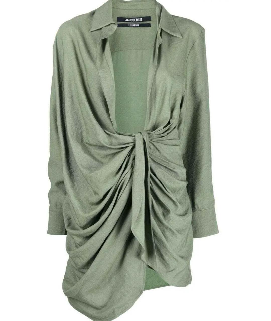 JACQUEMUS Зеленые хлопковое повседневное платье, фото 1