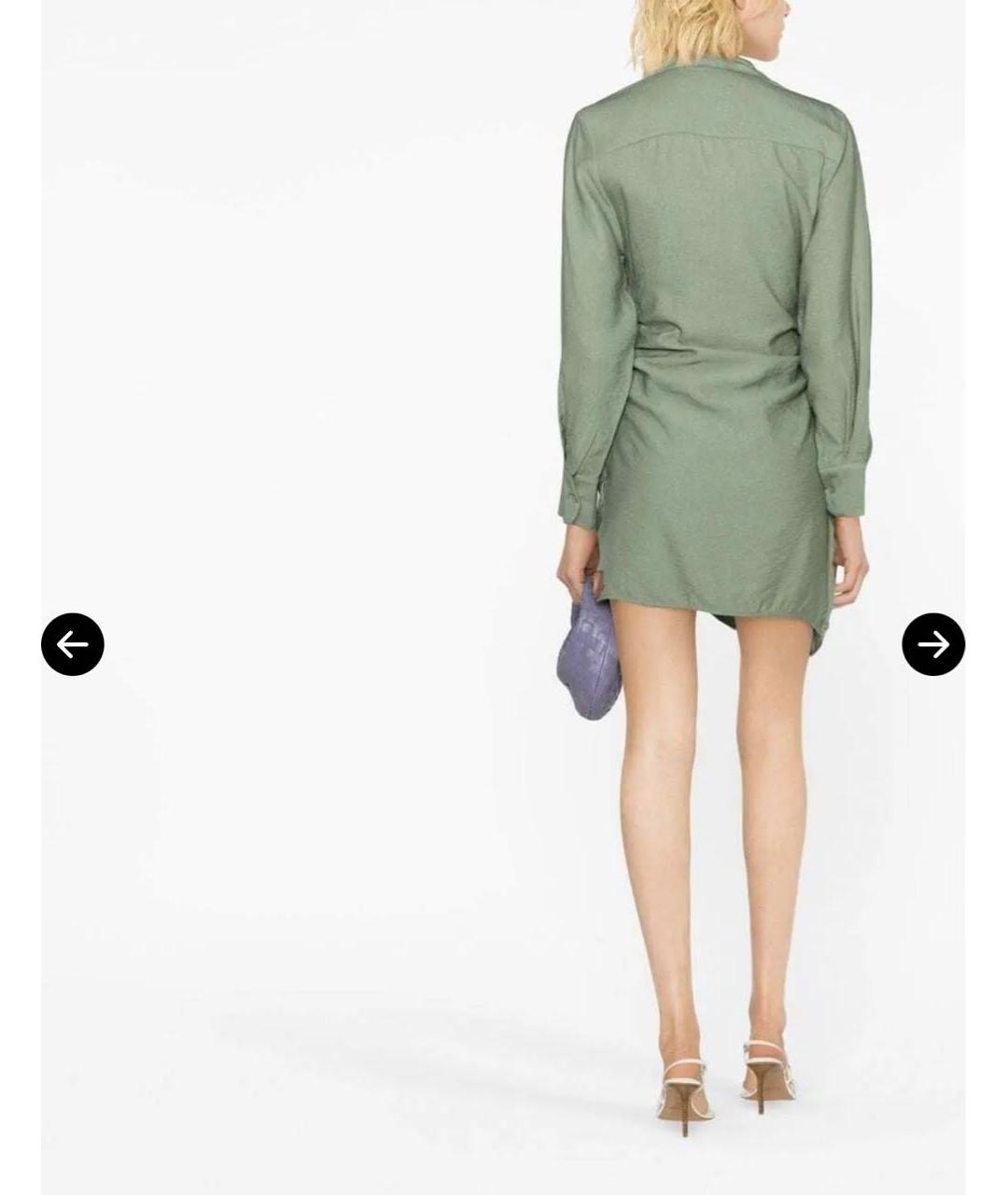 JACQUEMUS Зеленые хлопковое повседневное платье, фото 5