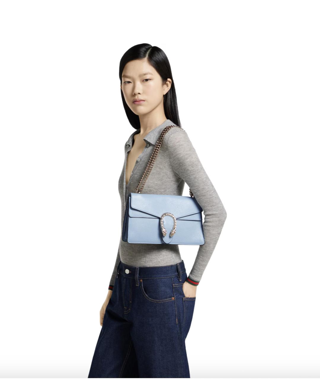 GUCCI Голубая кожаная сумка через плечо, фото 2