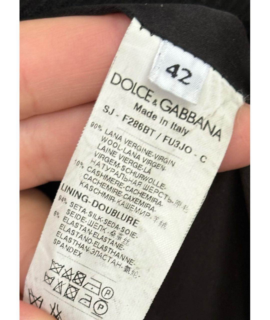 DOLCE&GABBANA Черный шерстяной жакет/пиджак, фото 4