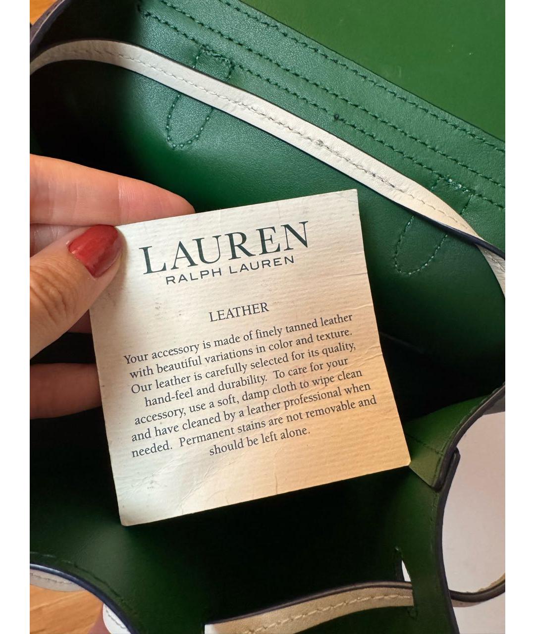 RALPH LAUREN Синий кожаный рюкзак, фото 4