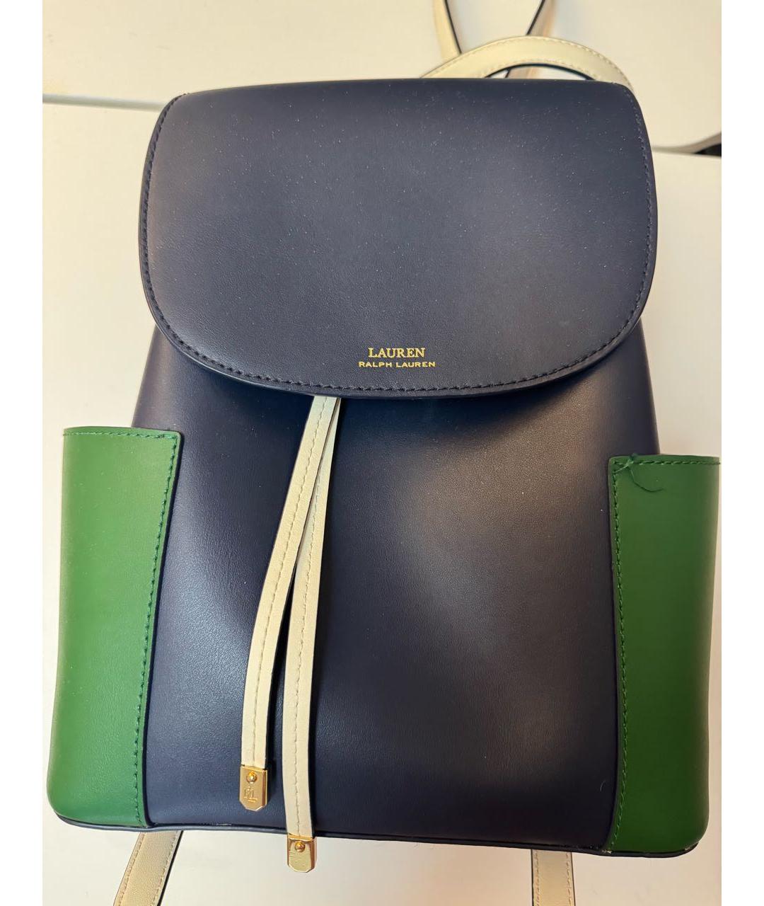 RALPH LAUREN Синий кожаный рюкзак, фото 8
