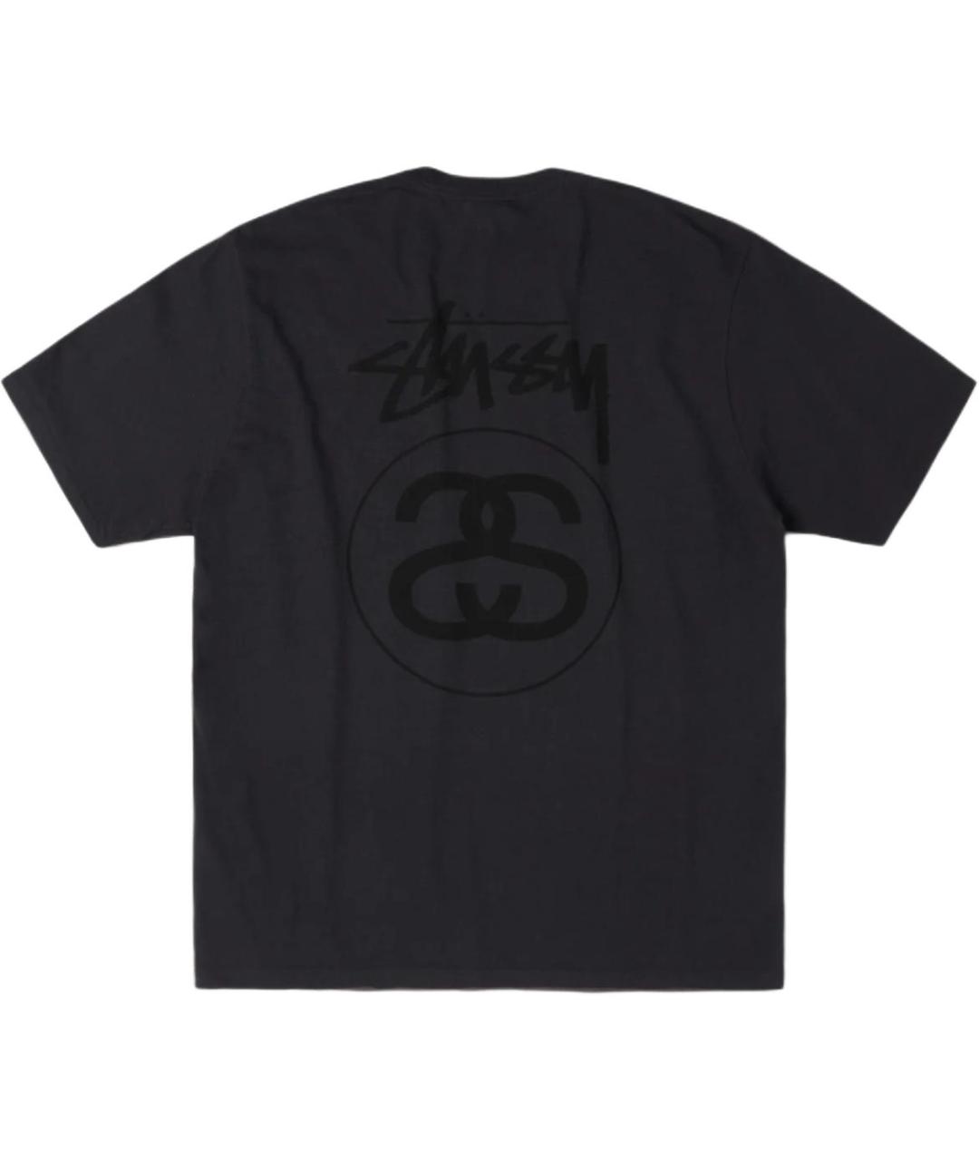 STUSSY Черная хлопковая футболка, фото 2