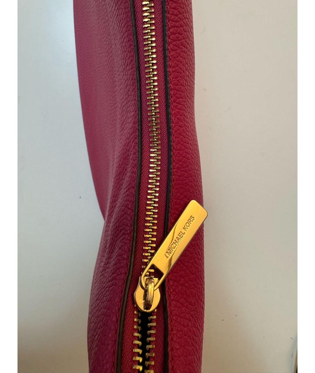 MICHAEL KORS Фуксия кожаная сумка через плечо, фото 2