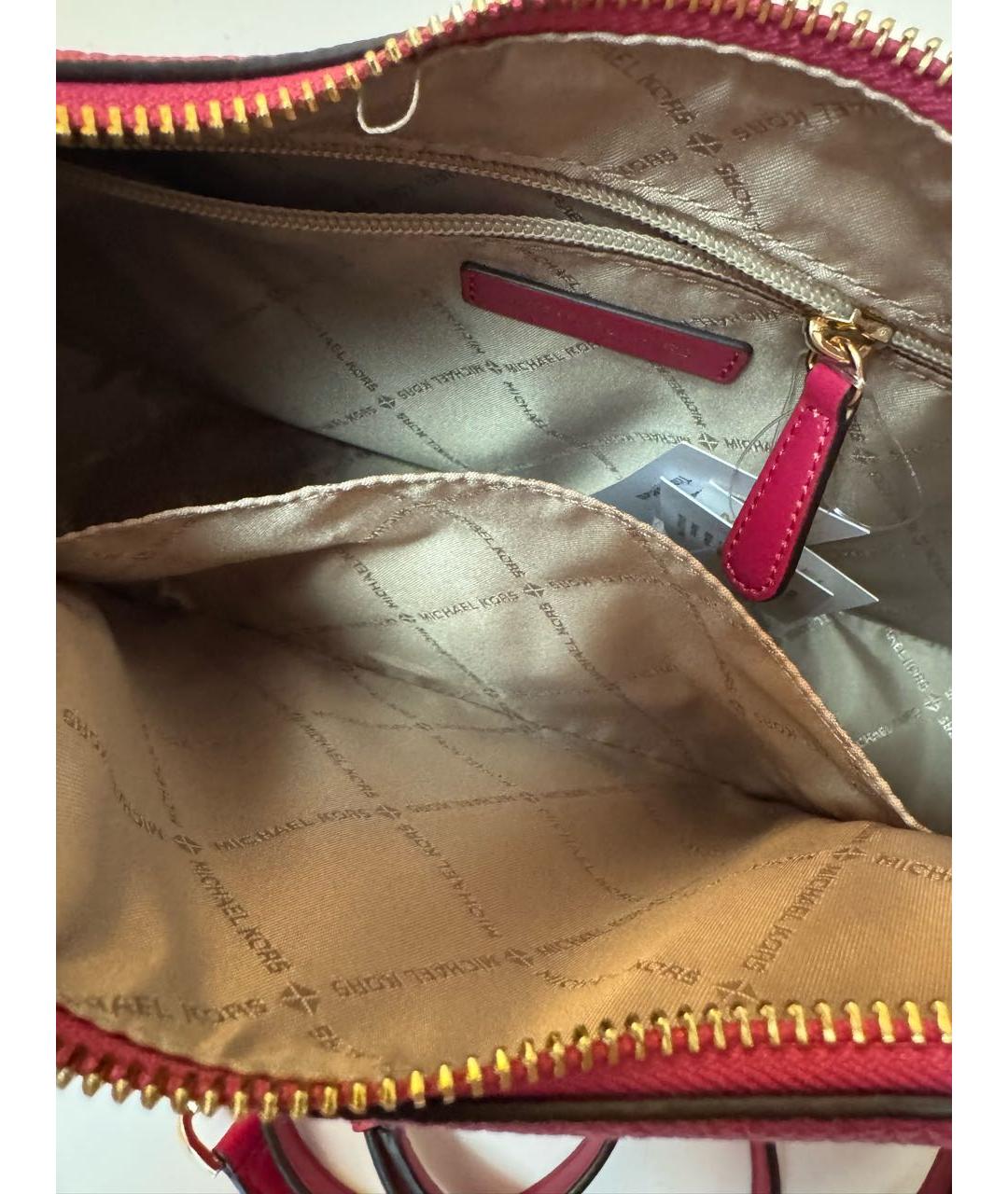 MICHAEL KORS Фуксия кожаная сумка через плечо, фото 4