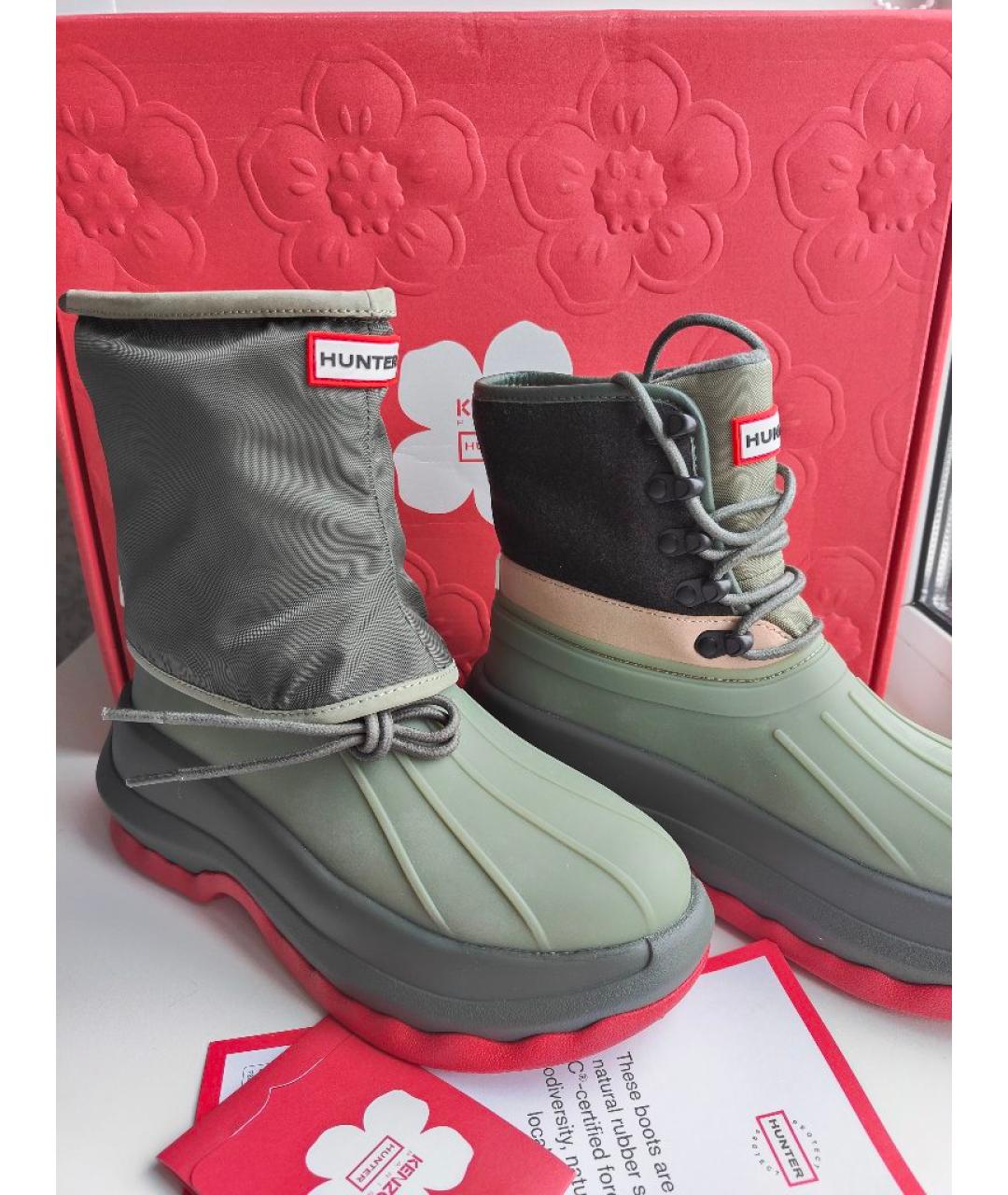 KENZO Хаки резиновые сапоги, фото 2