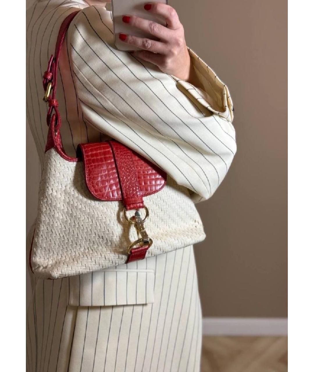 CASADEI Белая кожаная сумка с короткими ручками, фото 7