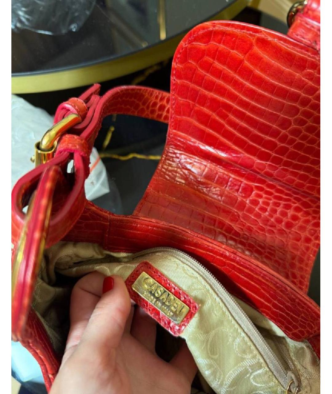 CASADEI Белая кожаная сумка с короткими ручками, фото 4