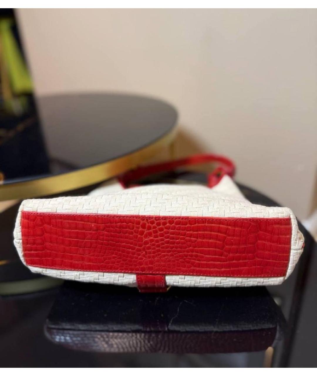 CASADEI Белая кожаная сумка с короткими ручками, фото 2