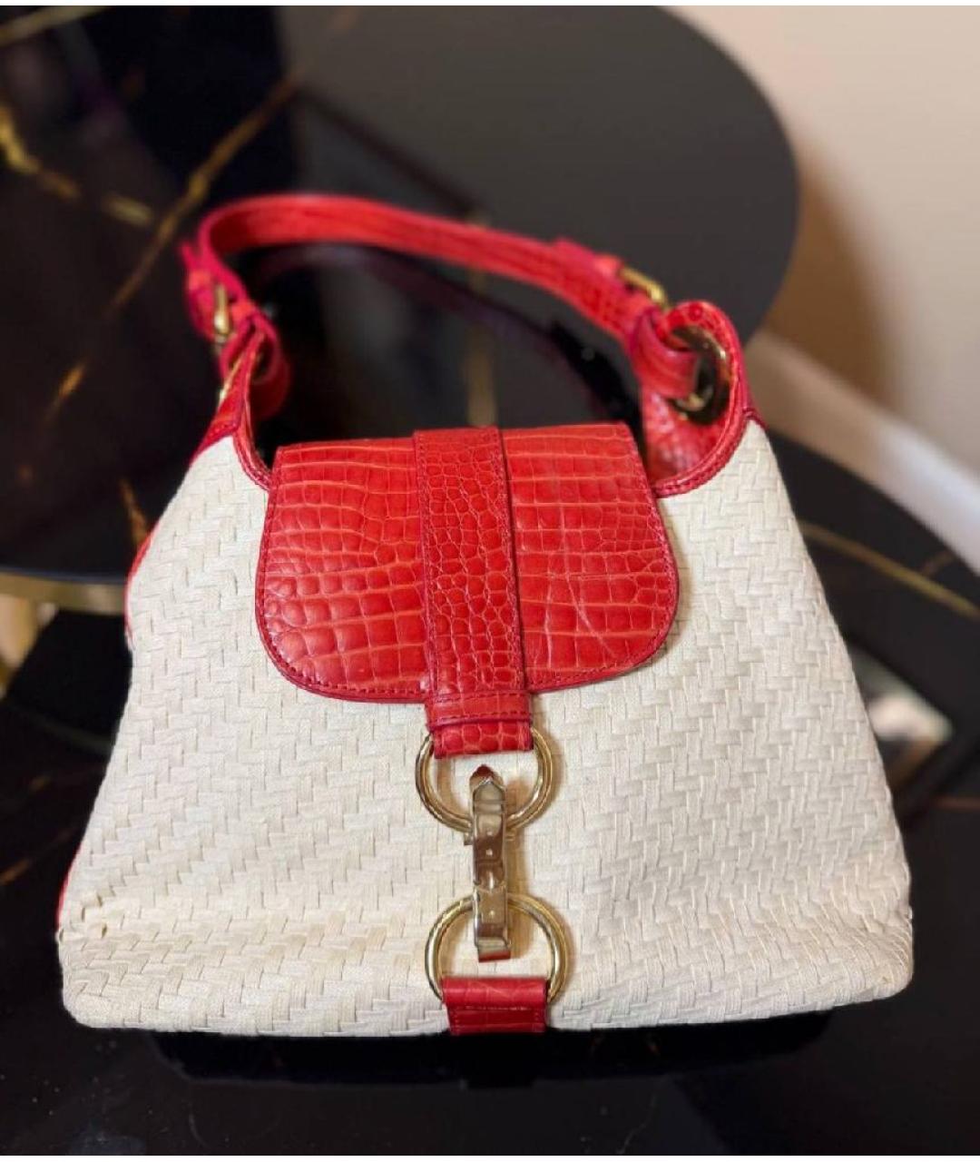 CASADEI Белая кожаная сумка с короткими ручками, фото 8