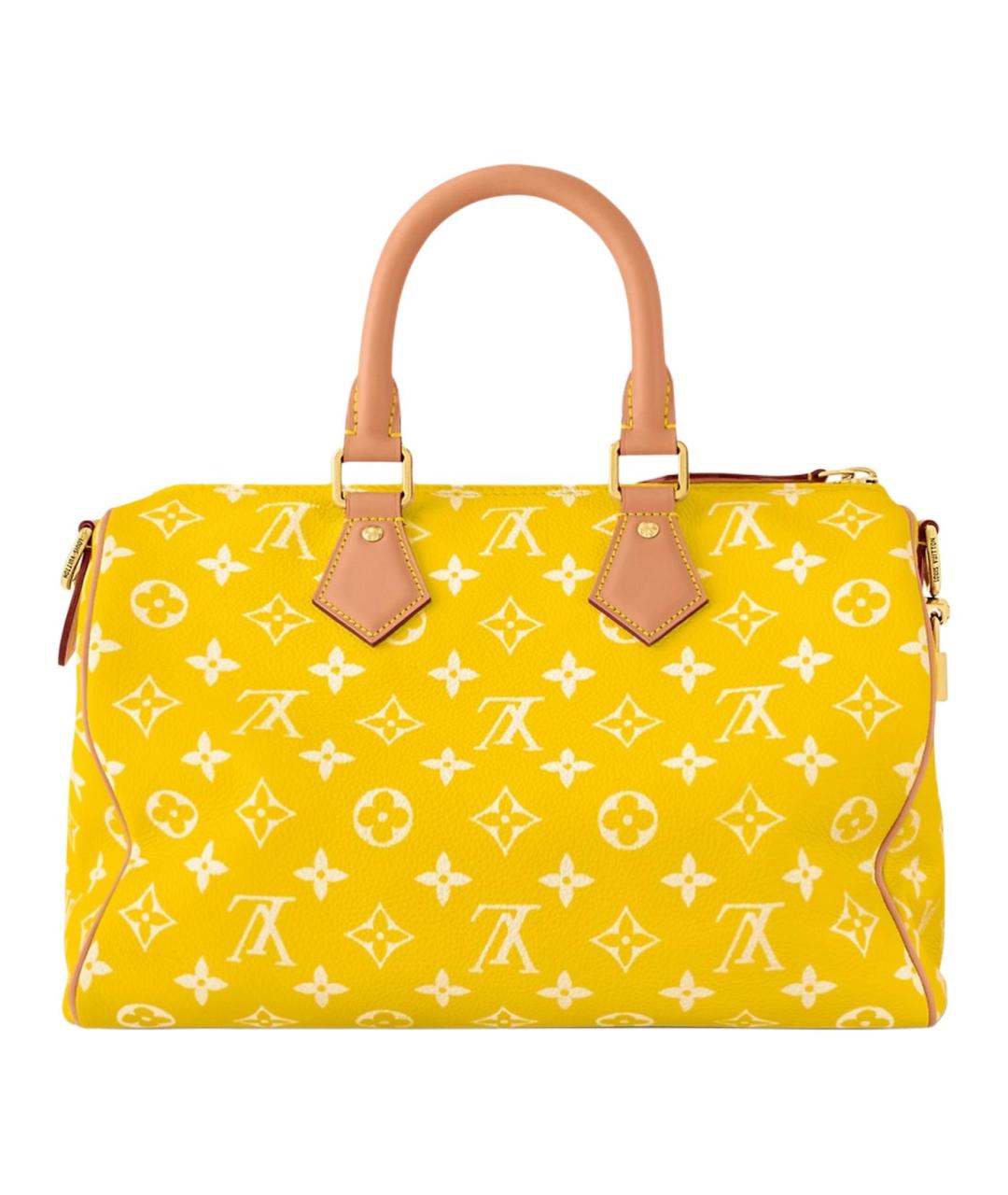 LOUIS VUITTON Желтая кожаная дорожная/спортивная сумка, фото 3