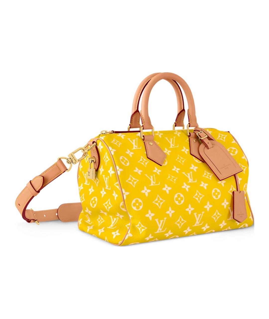 LOUIS VUITTON Желтая кожаная дорожная/спортивная сумка, фото 2