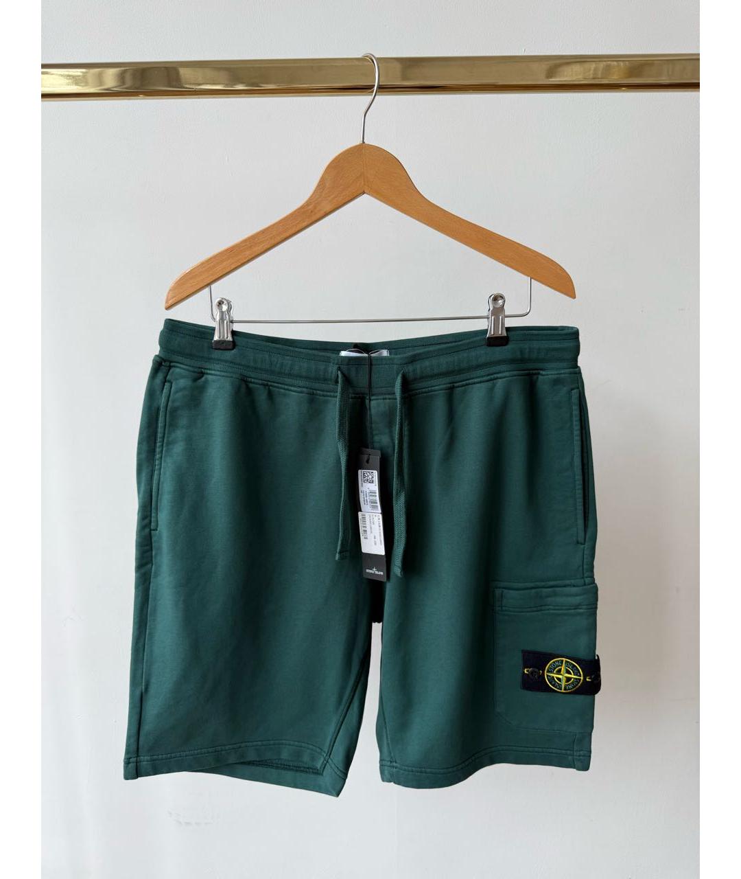 STONE ISLAND Зеленые хлопковые шорты, фото 2