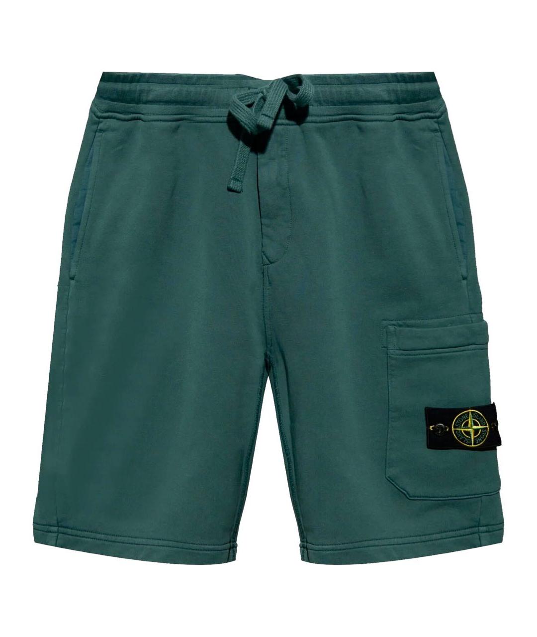 STONE ISLAND Зеленые хлопковые шорты, фото 1