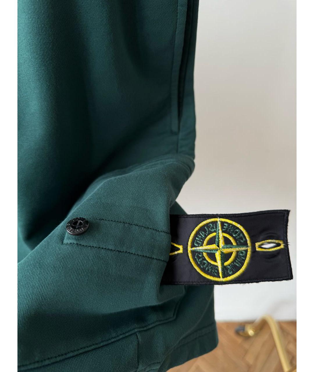 STONE ISLAND Зеленые хлопковые шорты, фото 6