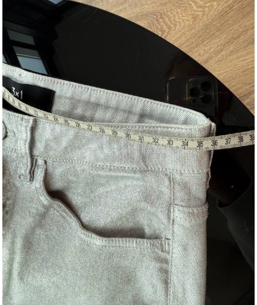 3X1 Белые хлопковые прямые джинсы, фото 6