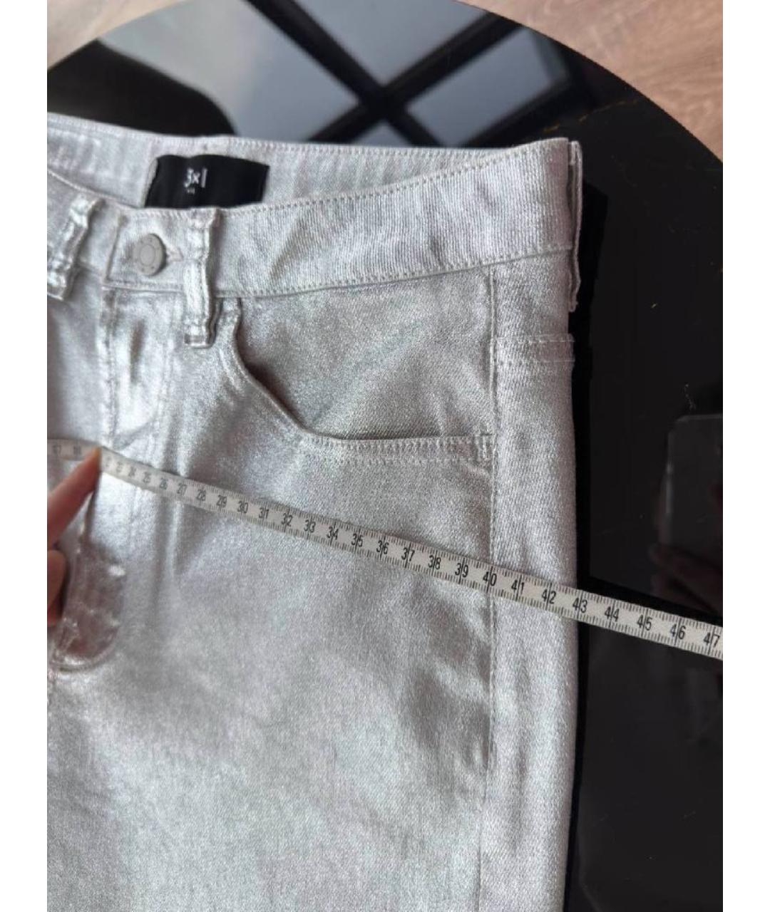 3X1 Белые хлопковые прямые джинсы, фото 7