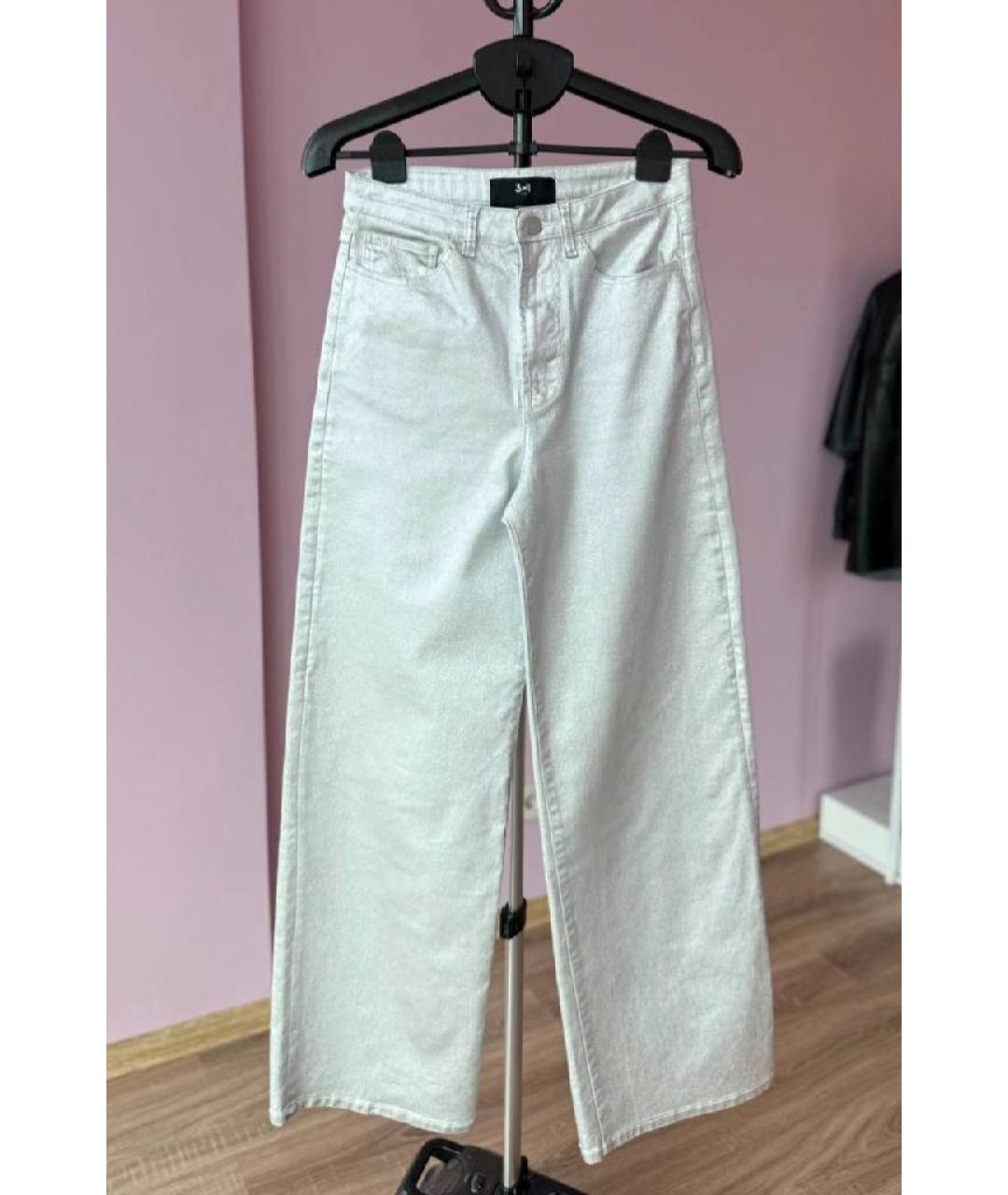 3X1 Белые хлопковые прямые джинсы, фото 9