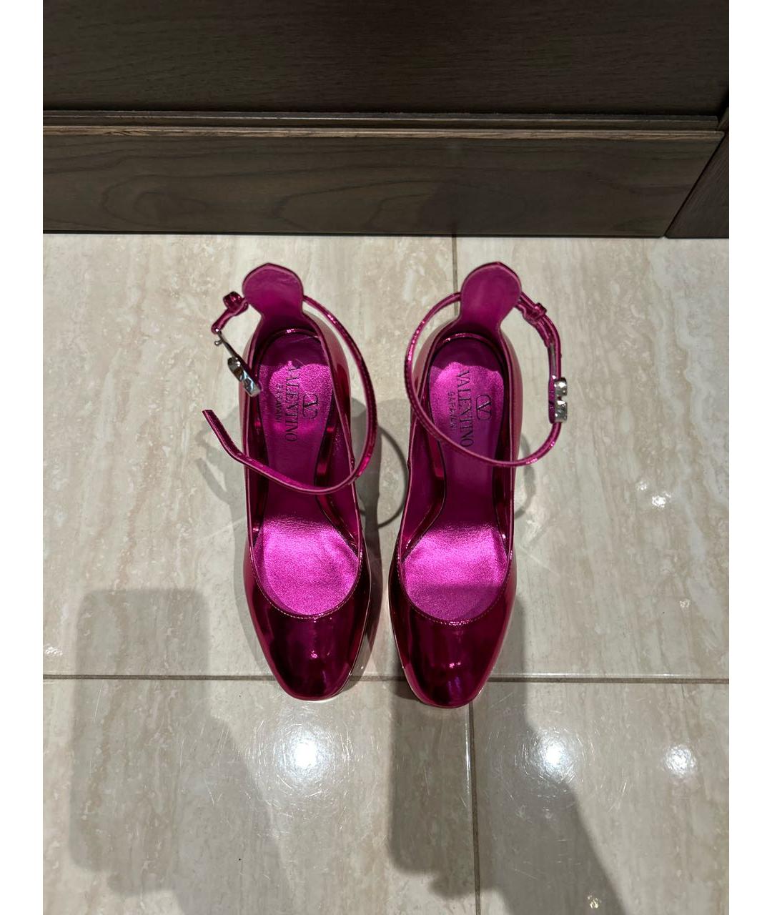 VALENTINO Розовые кожаные туфли, фото 4