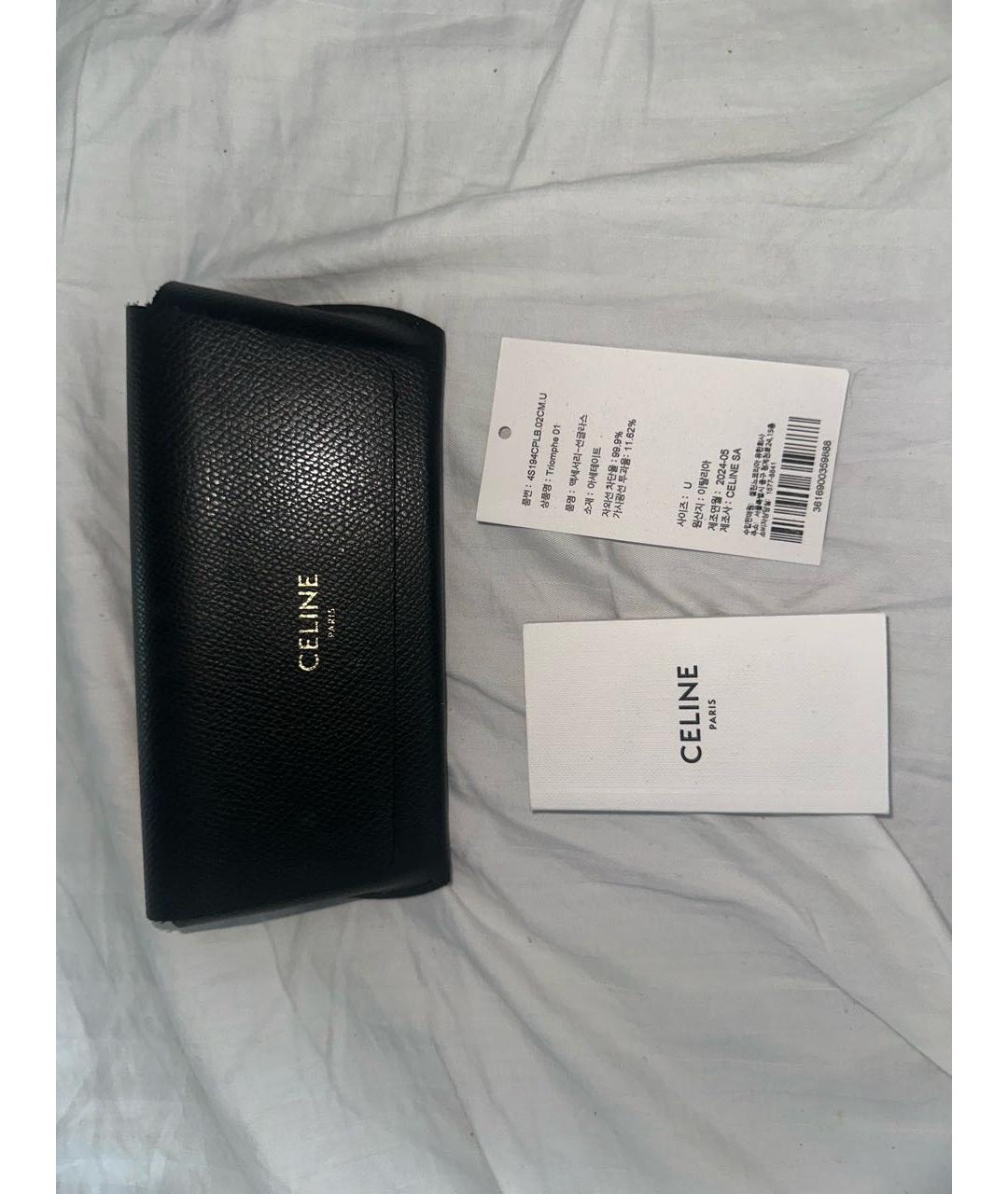 CELINE Коричневые пластиковые солнцезащитные очки, фото 4