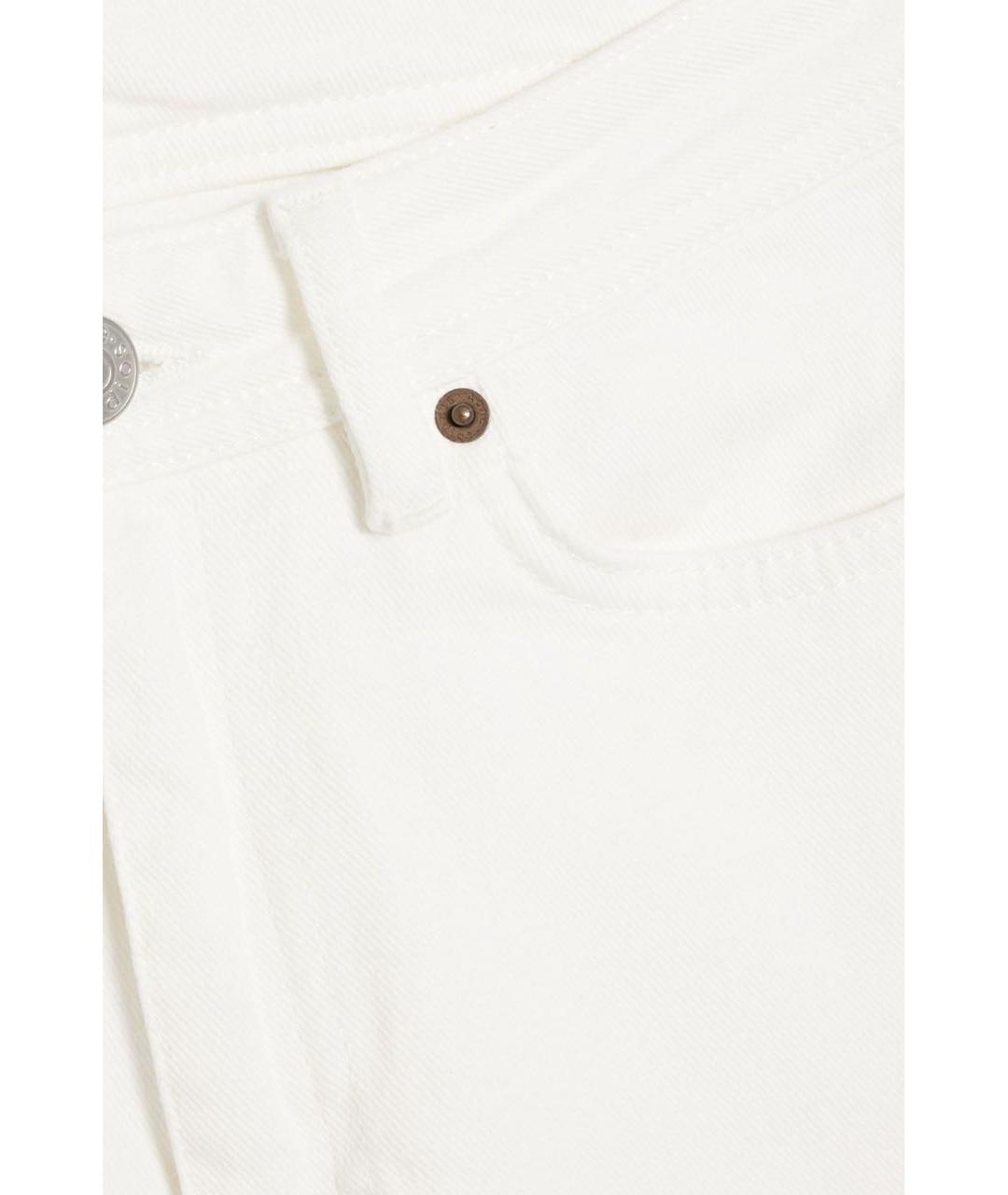 ACNE STUDIOS Белые хлопковые джинсы слим, фото 3