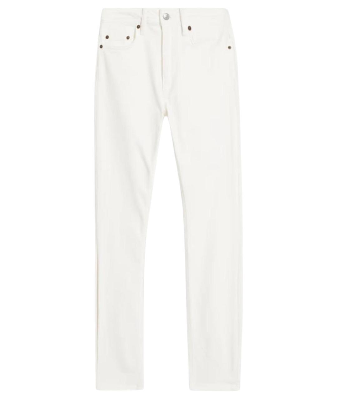 ACNE STUDIOS Белые хлопковые джинсы слим, фото 1