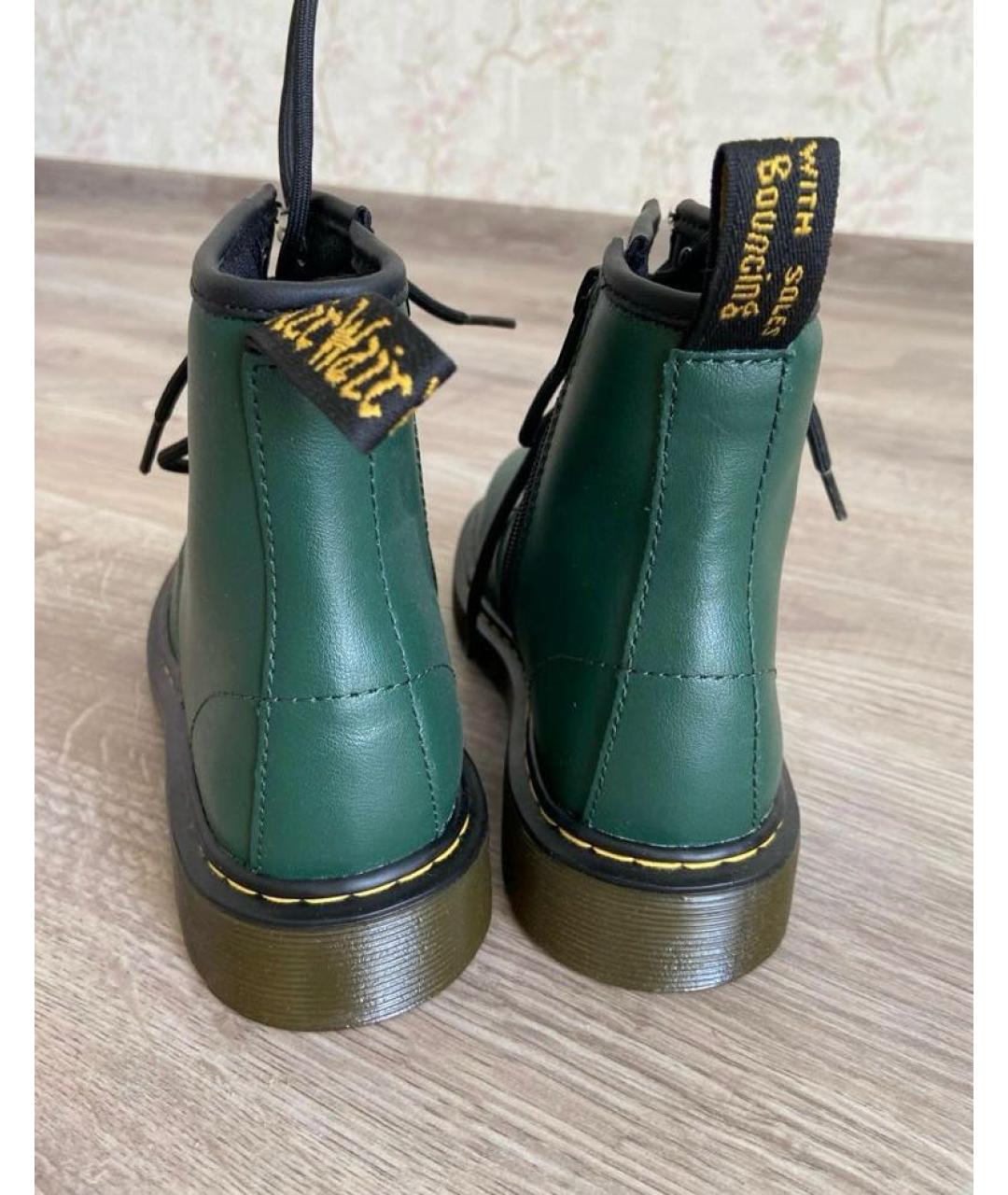 DR. MARTENS Зеленые кожаные ботинки, фото 4