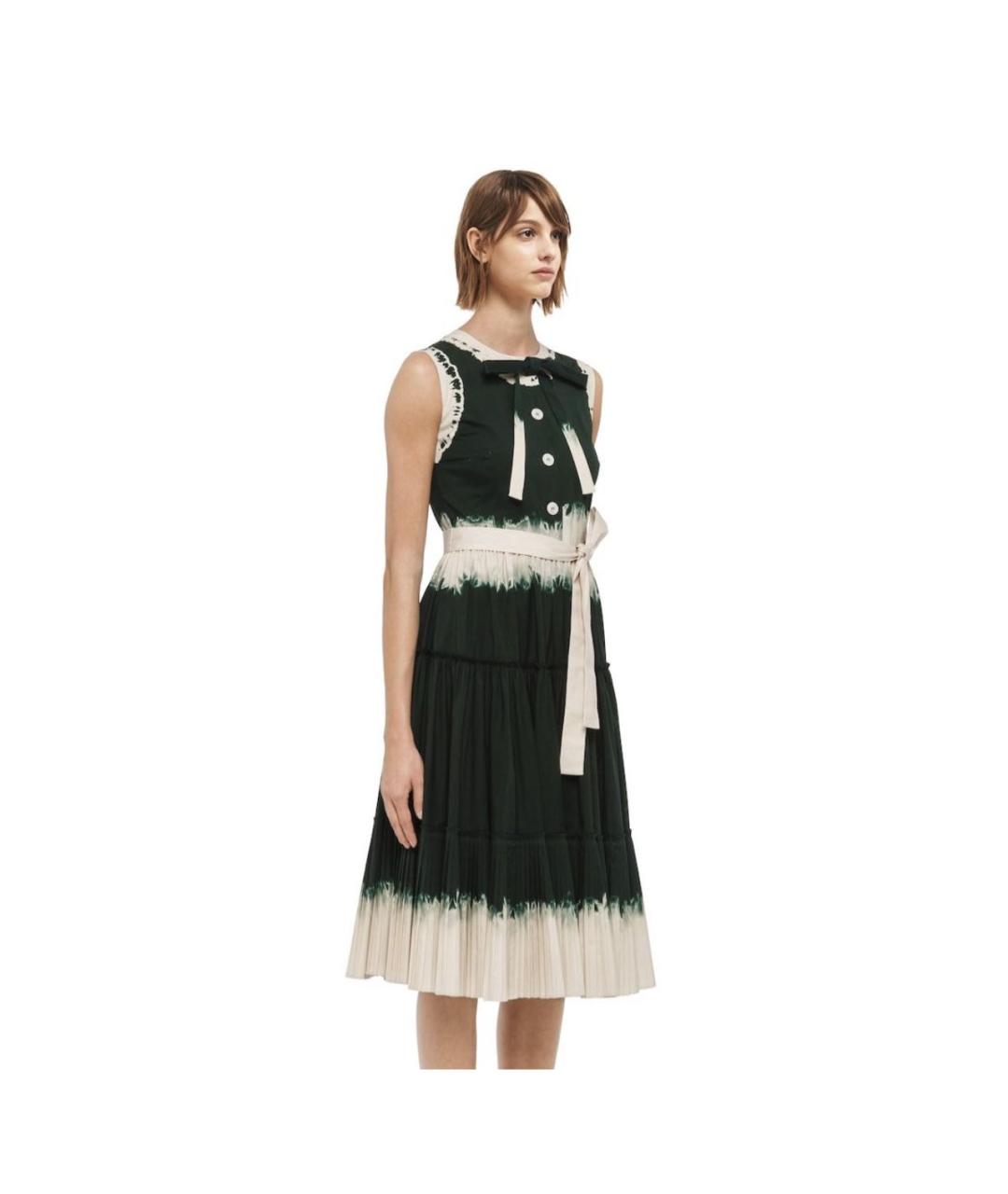 PRADA Зеленые хлопковое повседневное платье, фото 4