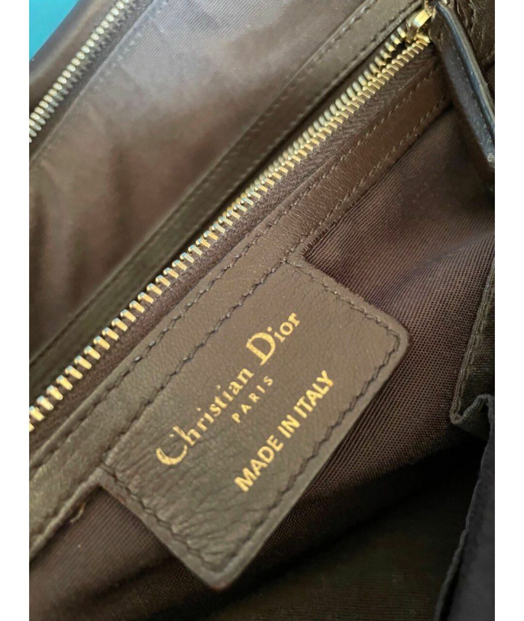 CHRISTIAN DIOR Коричневая кожаная сумка тоут, фото 8