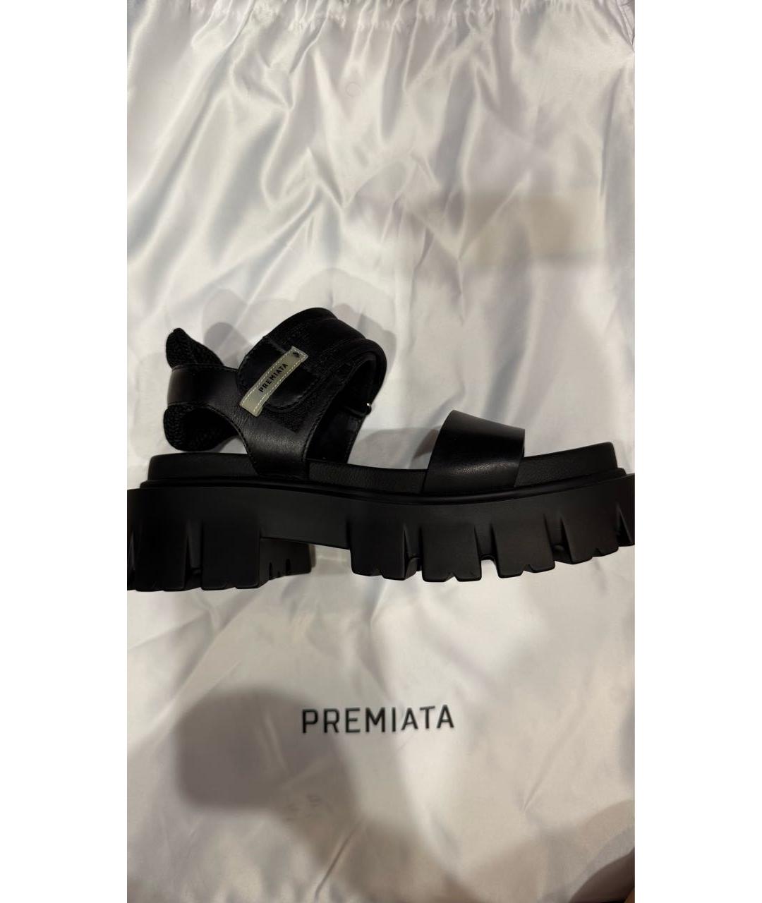 PREMIATA Черные кожаные босоножки, фото 2